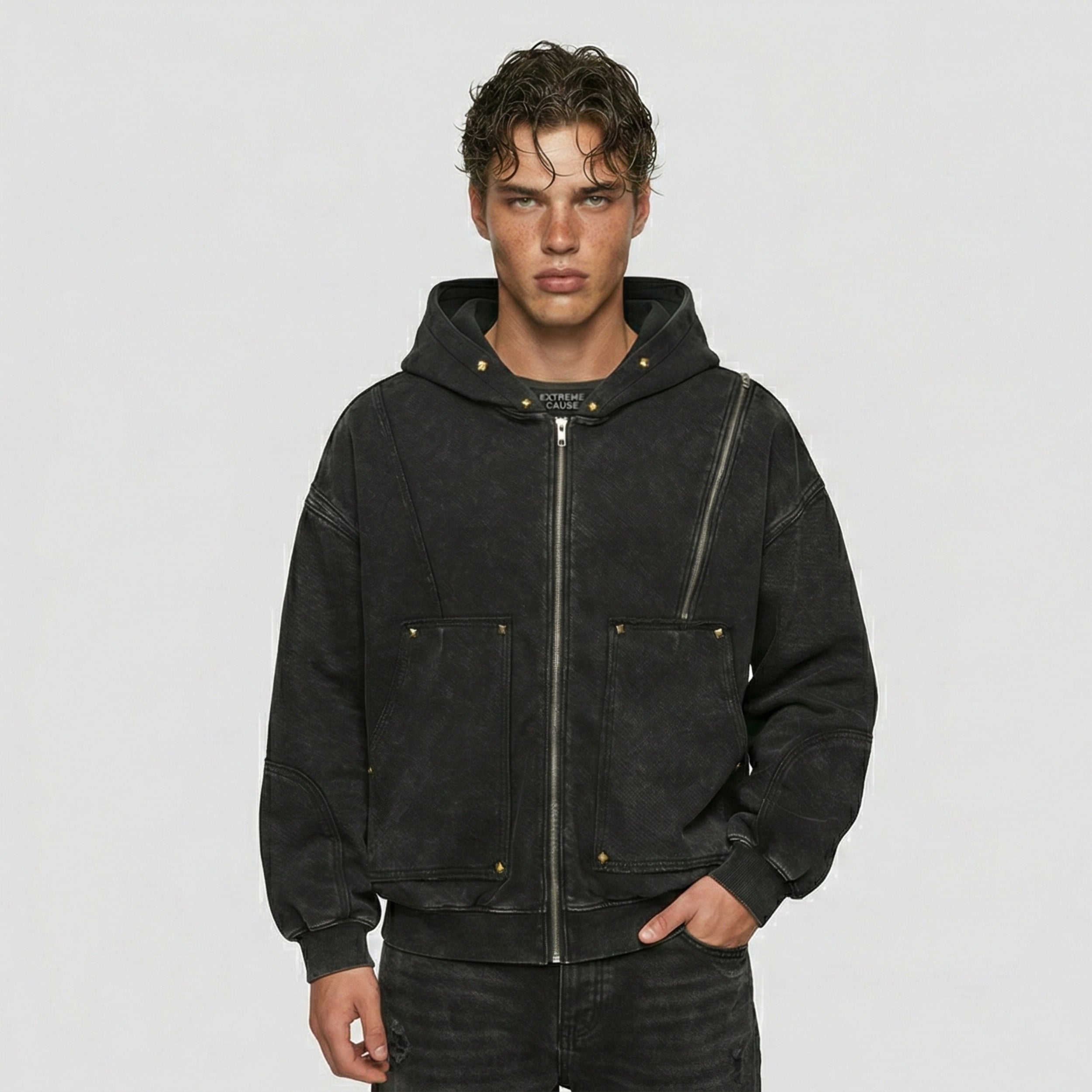 TIE-DYE HOODED SWEATER