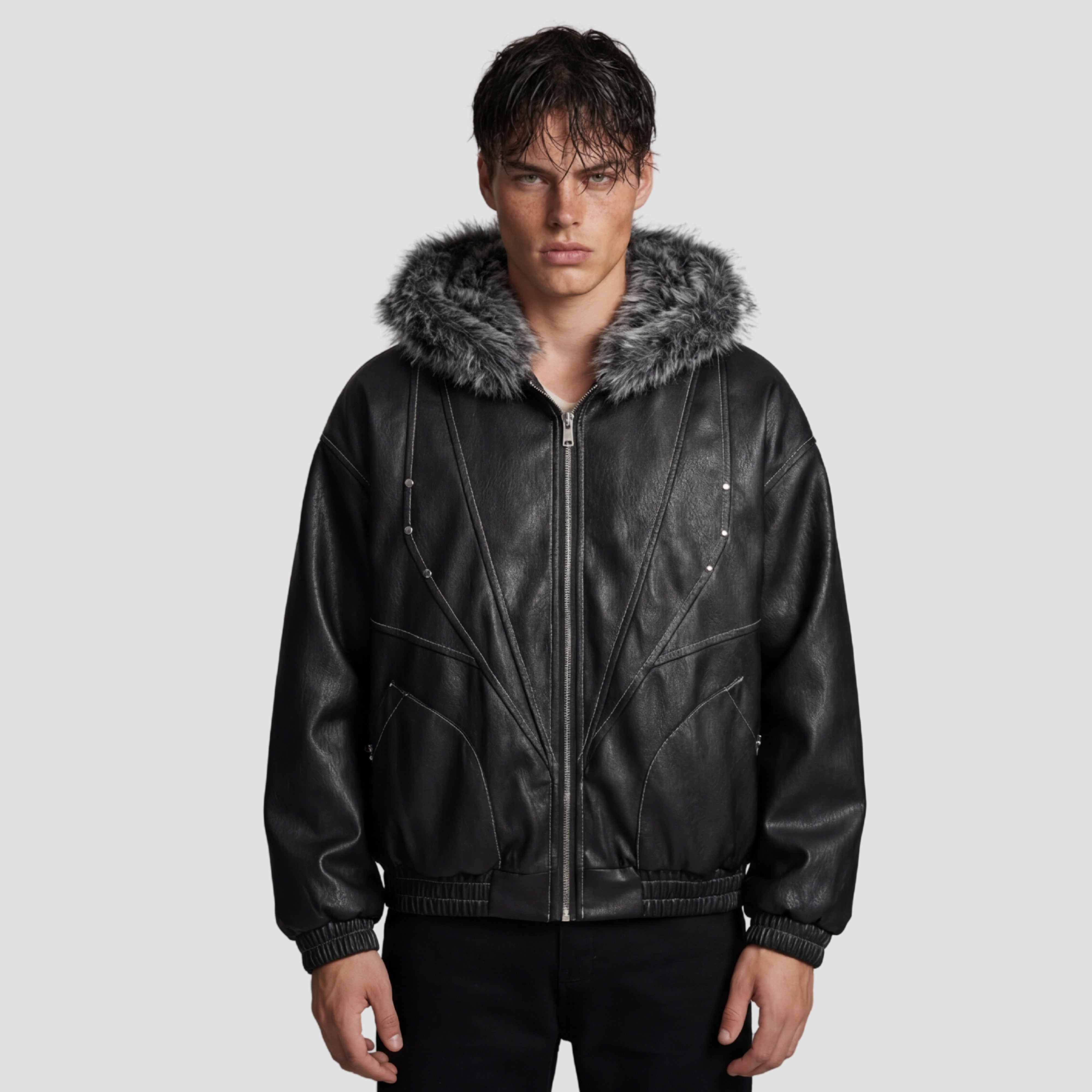 STAN FUR LINED LEATHER JACKET