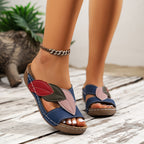 Elara | Vintage Leaf Comfort Slide Sandals