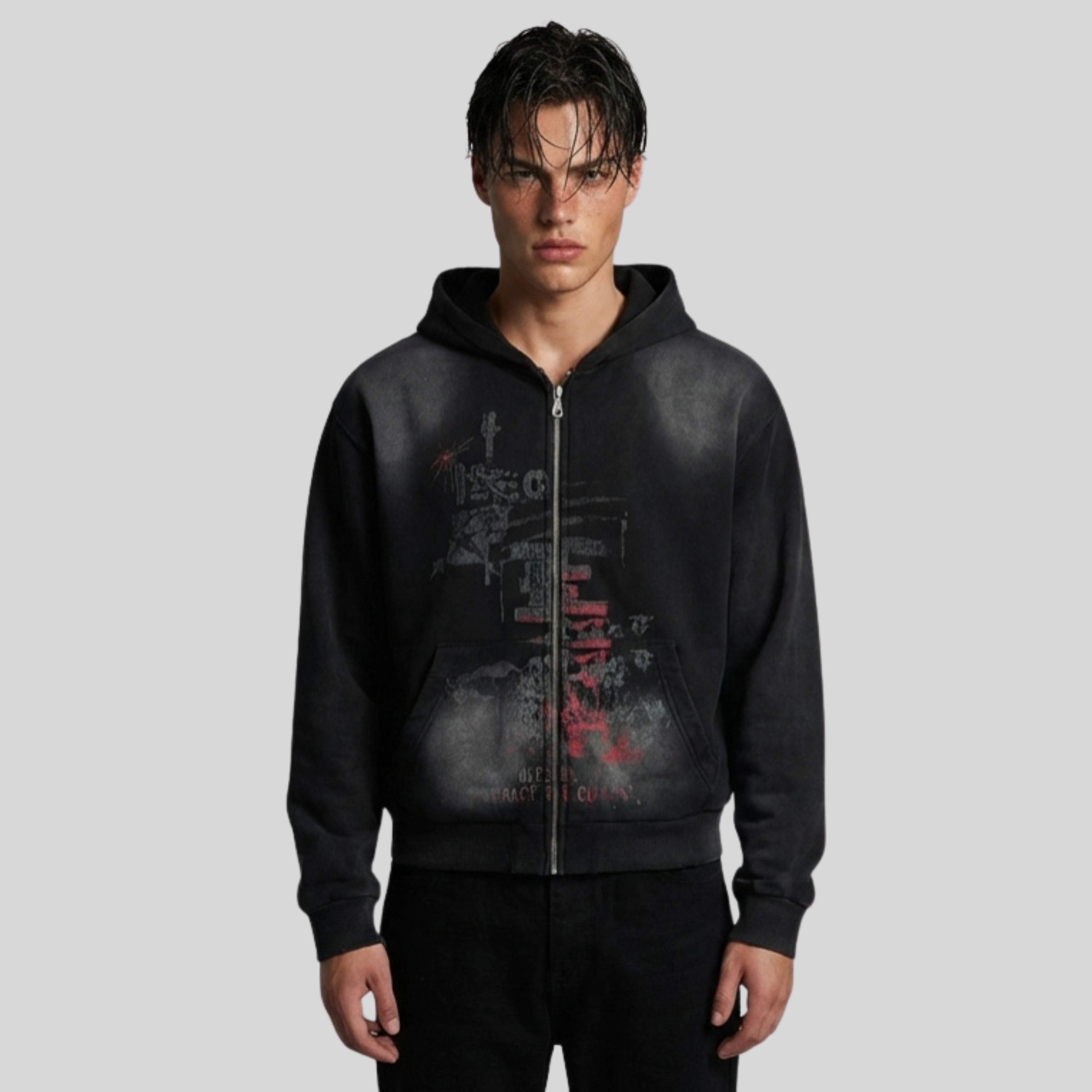 SCOTT DISTRESSED HOODED JACKET