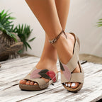 Elara | Vintage Leaf Comfort Slide Sandals